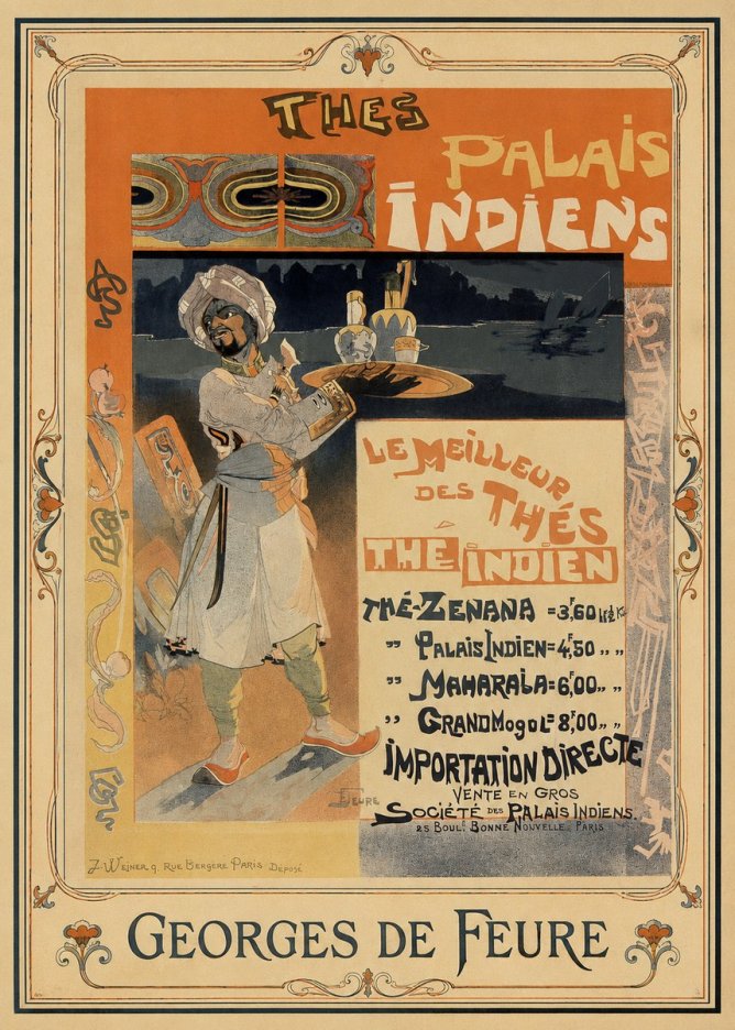 Georges de Feure Thés Palais Indiens No1 - Affiche
