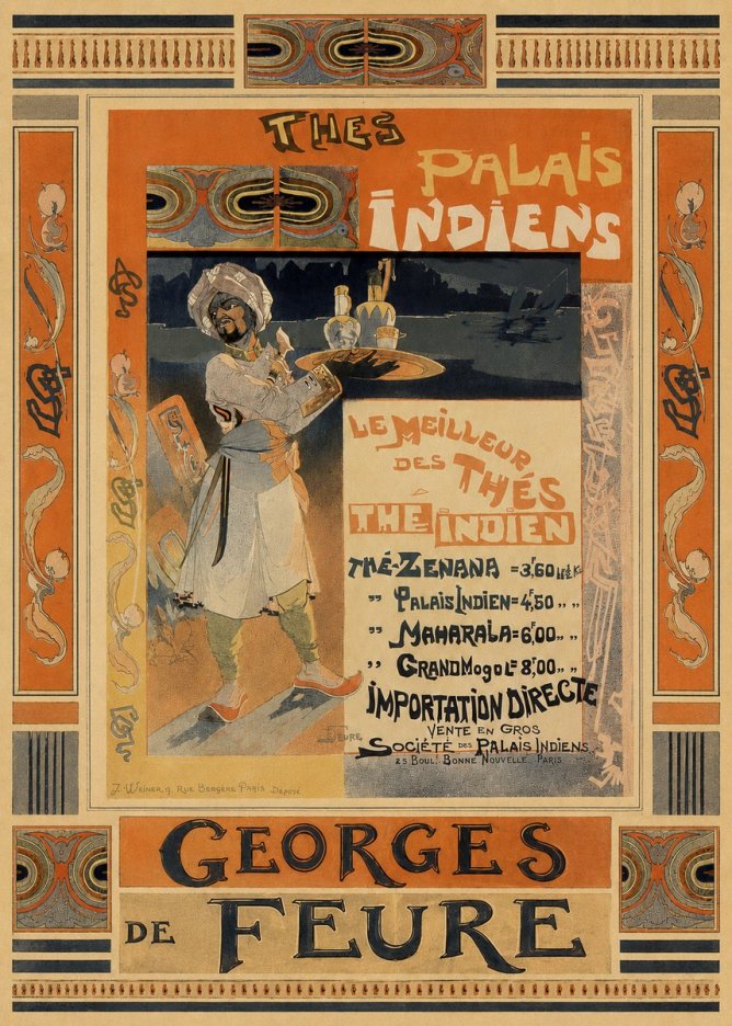 Georges de Feure Thés Palais Indiens No3 - Affiche