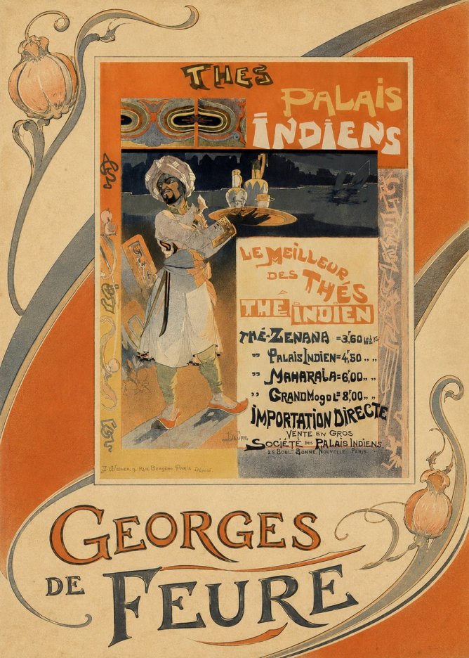 Georges de Feure Thés Palais Indiens No4 - Affiche