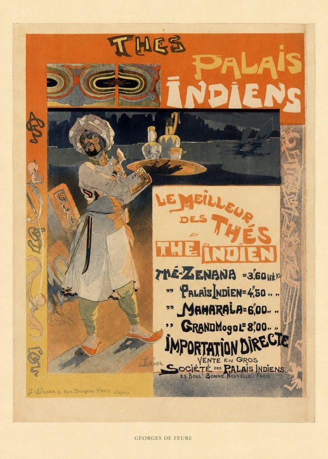 Georges de Feure Thés Palais Indiens No5 - Affiche