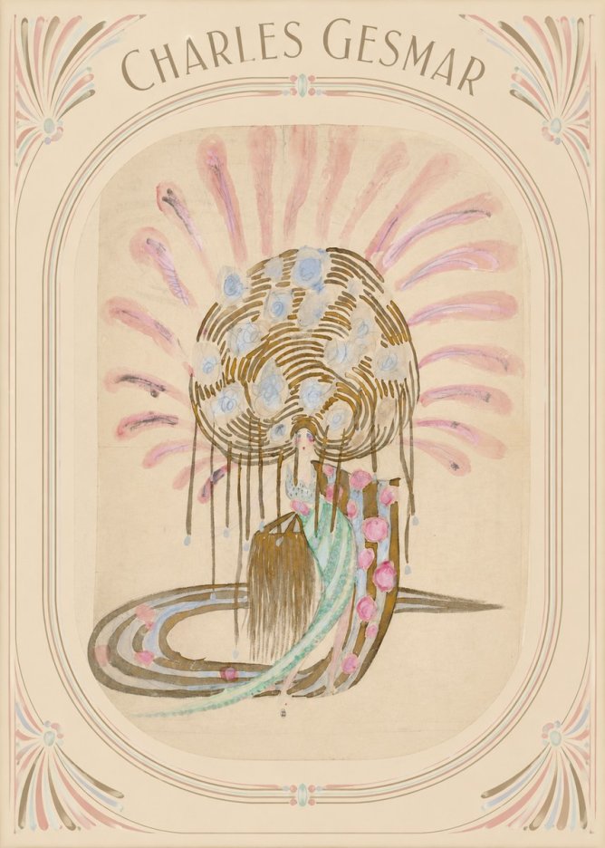 Charles Gesmar Woman with Headdress No3 - Affiche