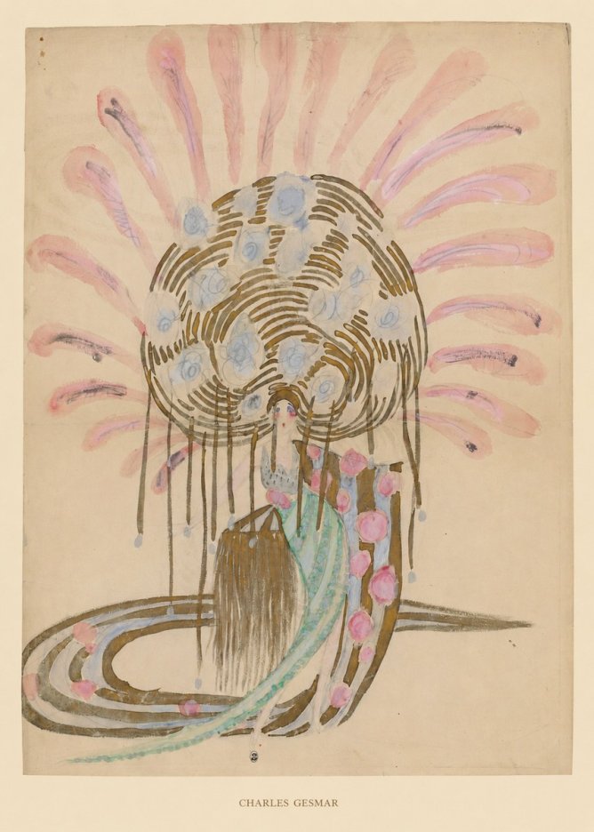 Charles Gesmar Woman with Headdress No6 - Affiche