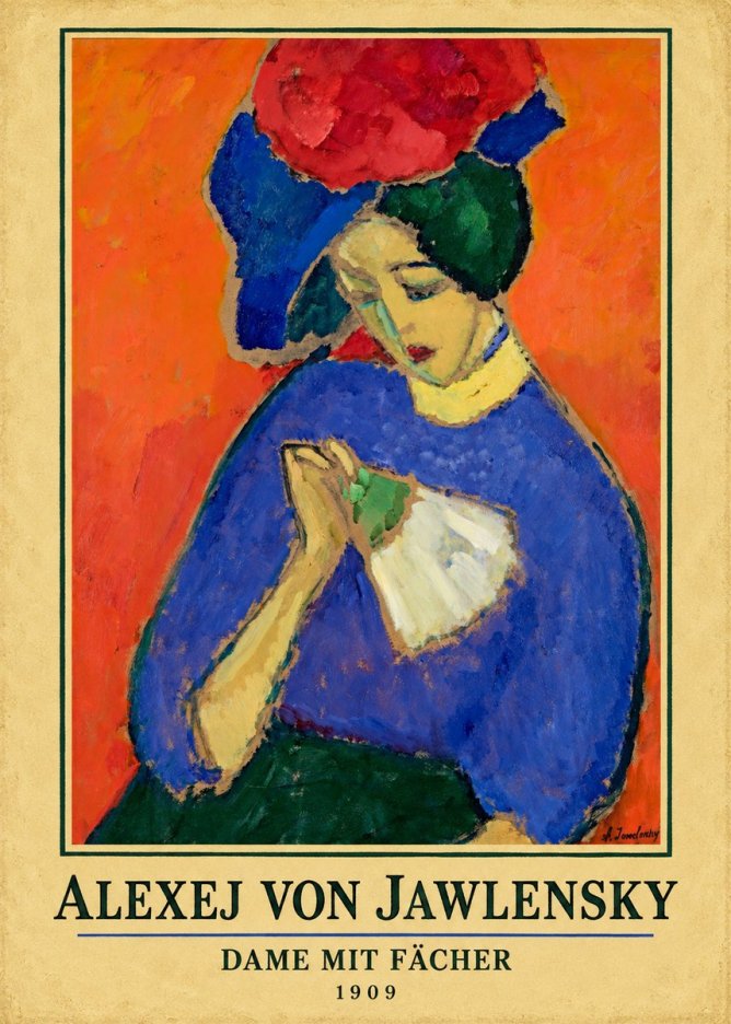 Alexej von Jawlensky Dame Mit Fächer No4 - Affiche