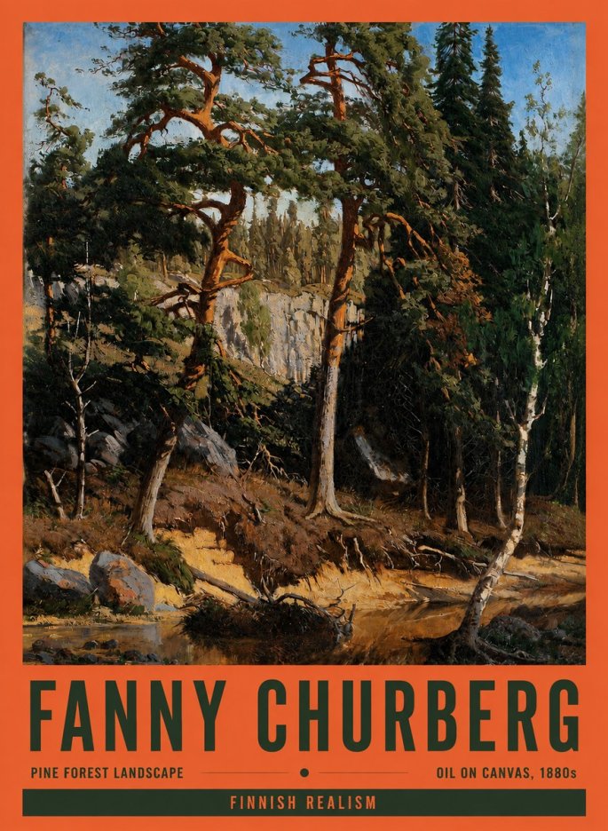 Fanny Churberg Pine Forest Landscape No2 - Affiche