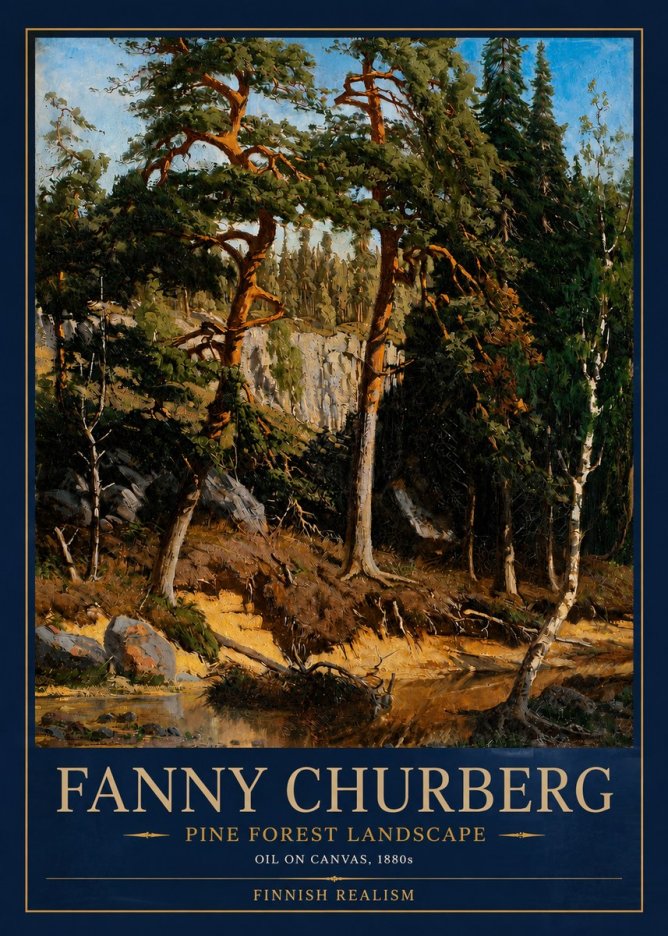 Fanny Churberg Pine Forest Landscape No3 - Affiche
