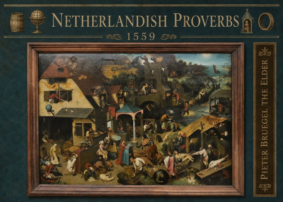 Pieter Bruegel Netherlandish Proverbs XI No5 - Affiche