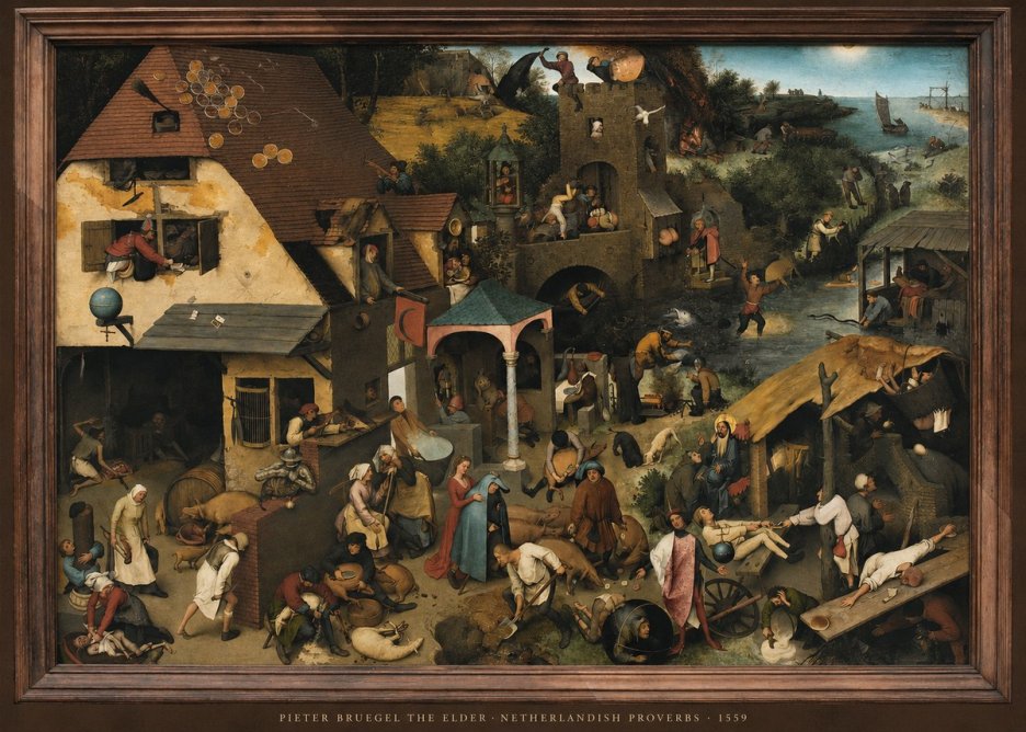 Pieter Bruegel Netherlandish Proverbs XI No6 - Affiche