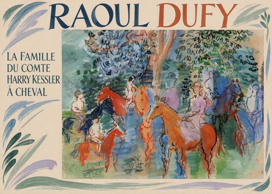 Raoul Dufy La Famille Du Comte Harry Kessler À Cheval No1 - Affiche