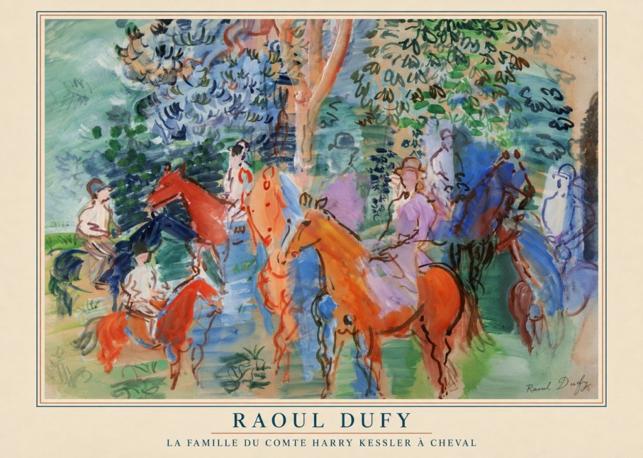 Raoul Dufy La Famille Du Comte Harry Kessler À Cheval No4 - Affiche