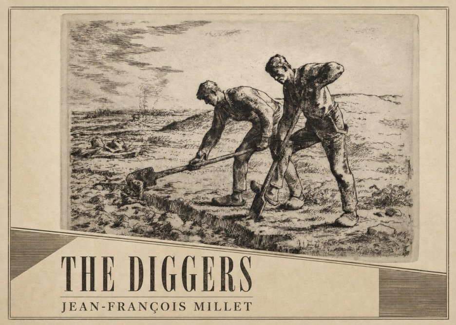 Jean-François Millet The Diggers No2 - Affiche