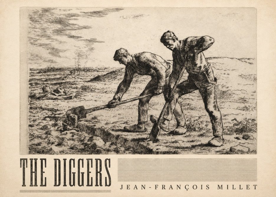 Jean-François Millet The Diggers No3 - Affiche