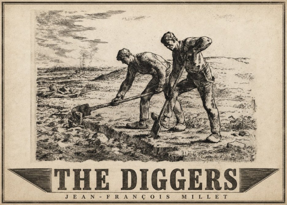 Jean-François Millet The Diggers No4 - Affiche