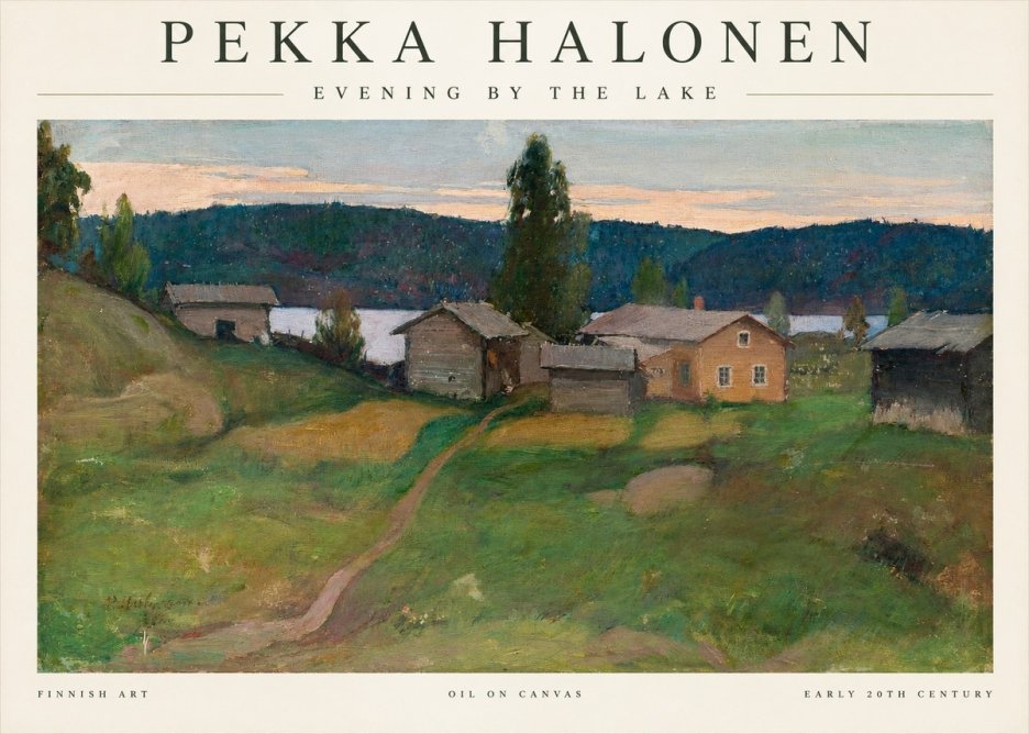 Pekka Halonen Evening by the Lake No1 - Affiche