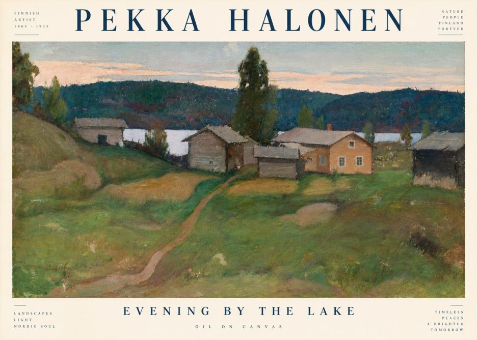 Pekka Halonen Evening by the Lake No3 - Affiche