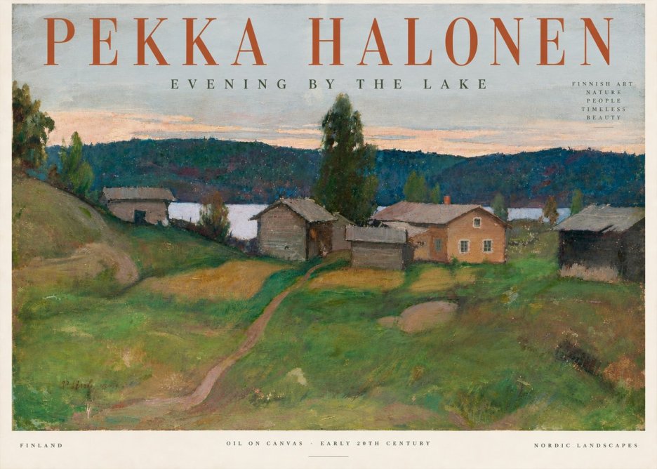Pekka Halonen Evening by the Lake No5 - Affiche