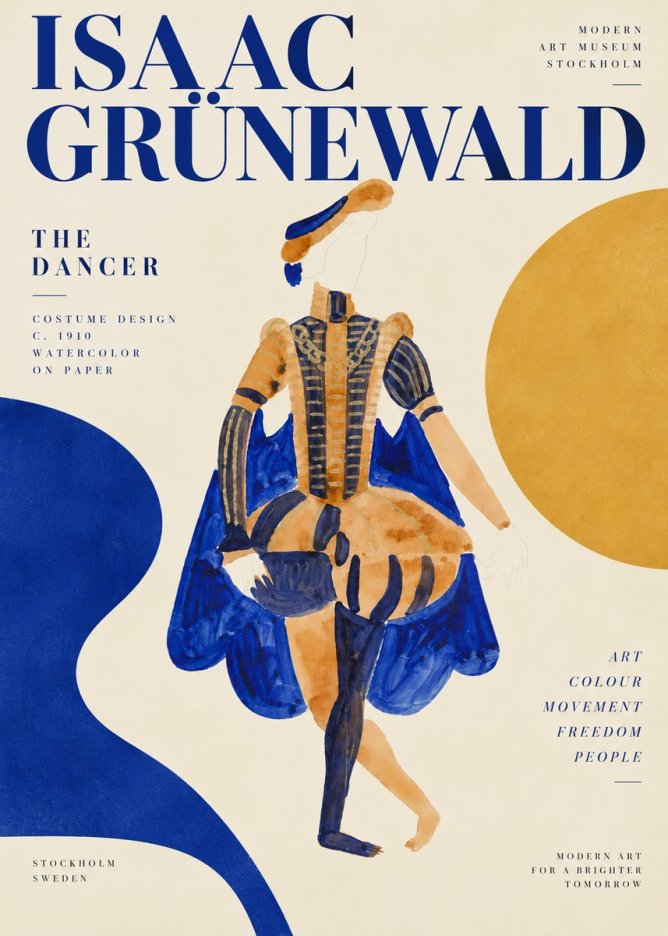 Isaac Grünewald Costume Design XV No5 - Affiche