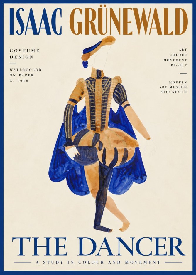 Isaac Grünewald Costume Design XV No6 - Affiche