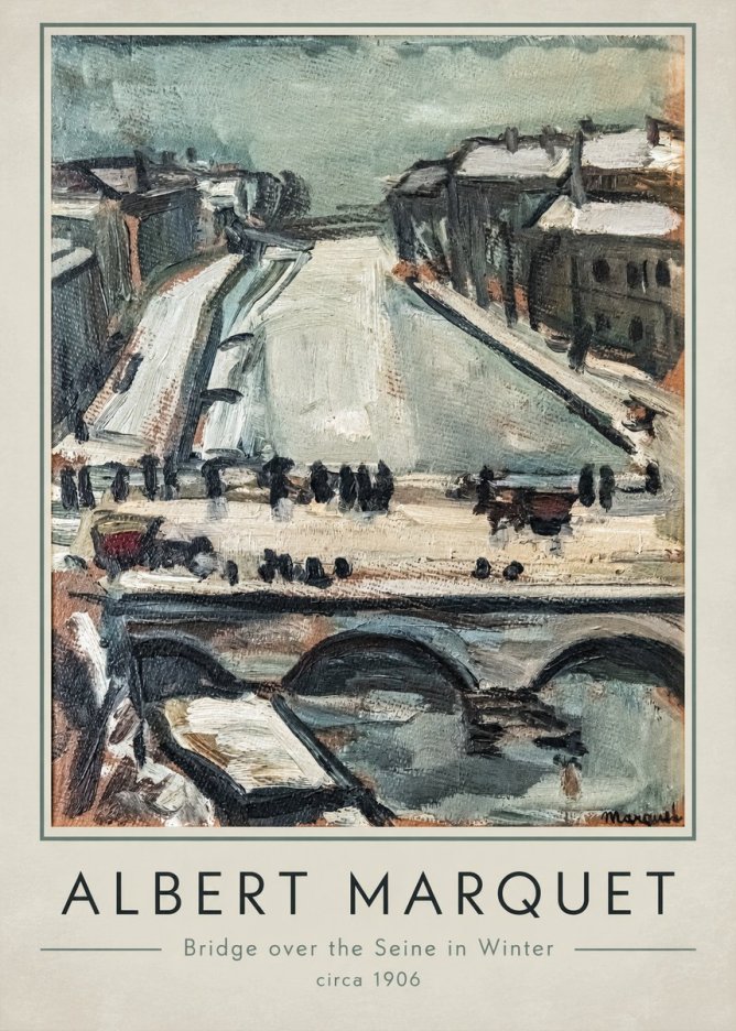 Albert Marquet Bridge over the Seine in Winter No1 - Affiche