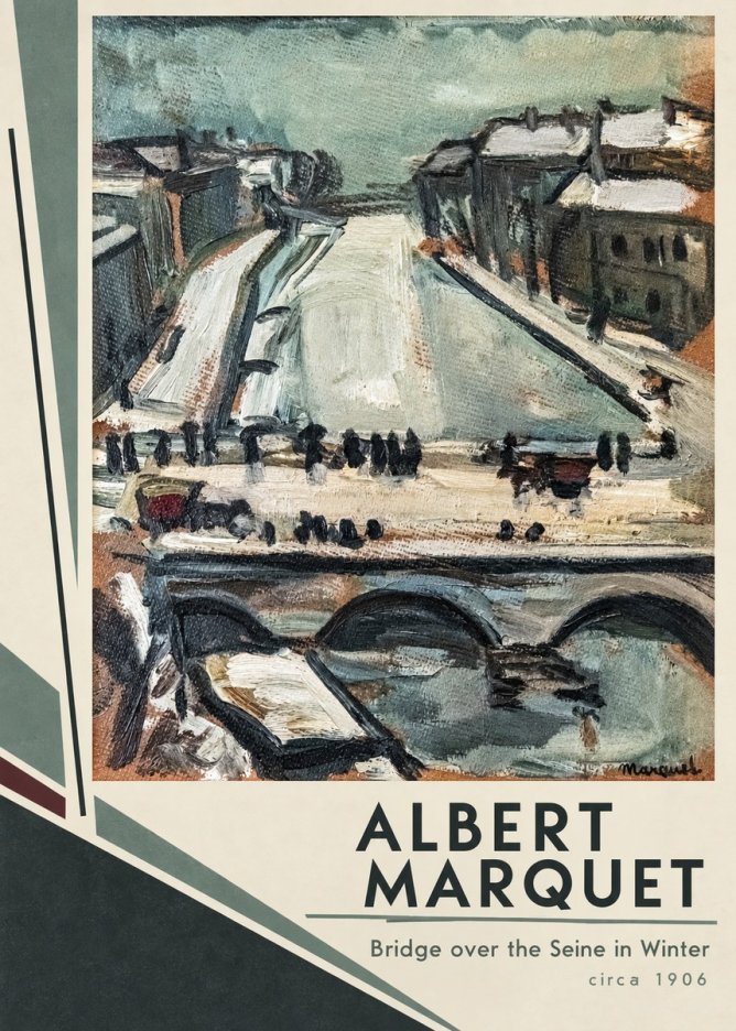 Albert Marquet Bridge over the Seine in Winter No2 - Affiche
