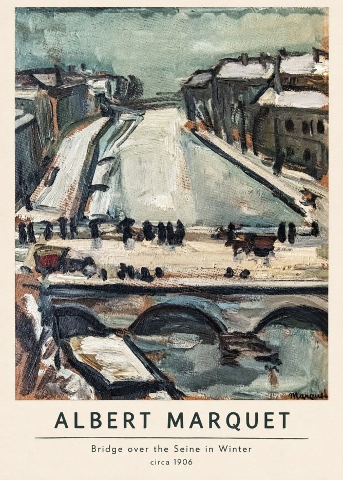 Albert Marquet Bridge over the Seine in Winter No6 - Affiche