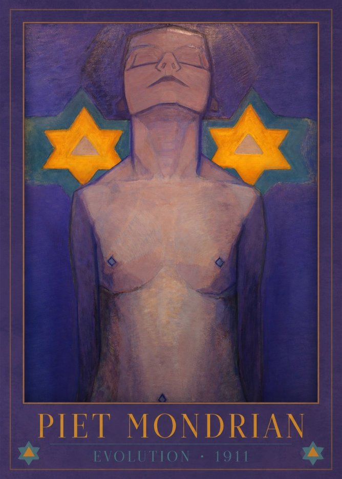 Piet Mondrian Evolution II No1 - Affiche