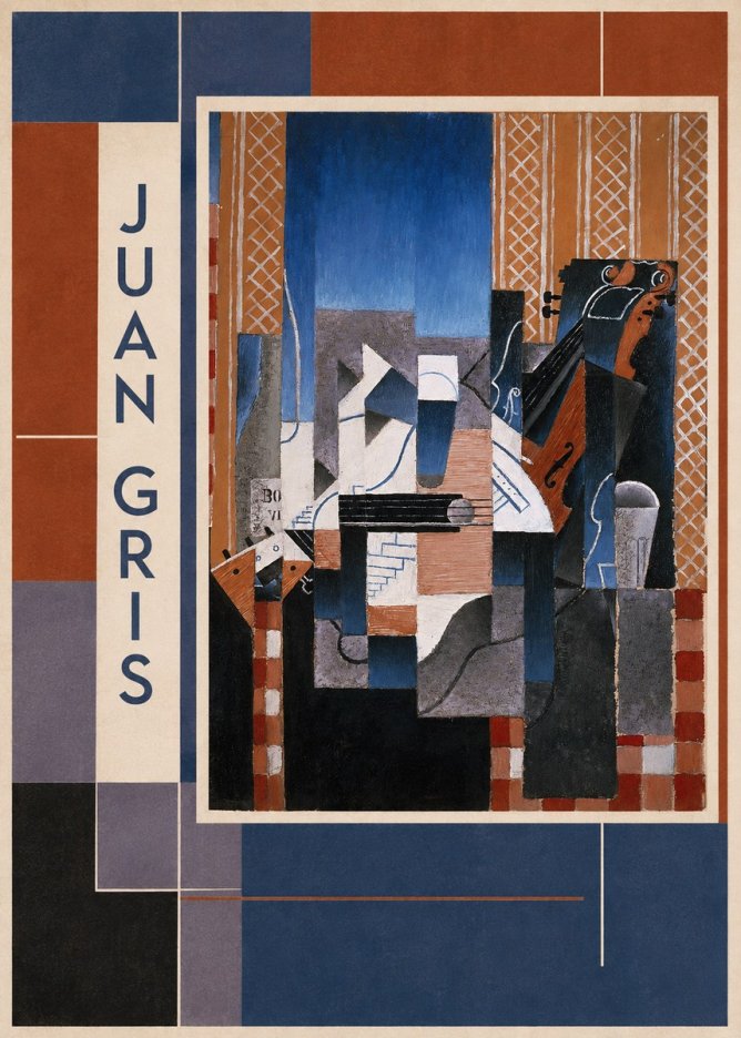 Juan Gris Still Life with Guitar and Violin No2 - Affiche