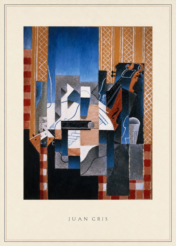 Juan Gris Still Life with Guitar and Violin No4 - Affiche