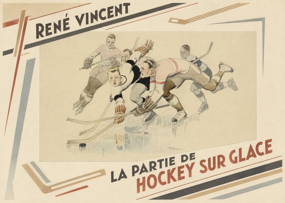 René Vincent La Partie De Hockey Sur Glace No2 - Affiche