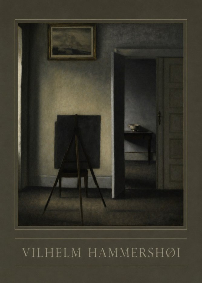 Vilhelm Hammershøi Interior with the Artist's Easel III No2 - Affiche