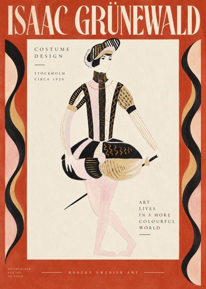 Isaac Grünewald Costume Study VI No5 - Affiche