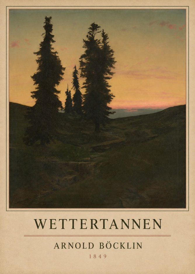 Arnold Böcklin Wettertannen No1 - Affiche