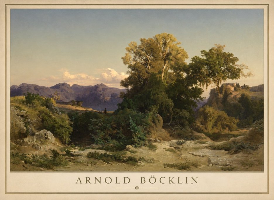 Arnold Böcklin Im Albanergebirge No4 - Affiche