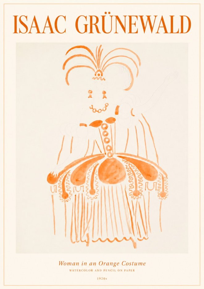 Isaac Grünewald Woman in an Orange Costume No1 - Affiche