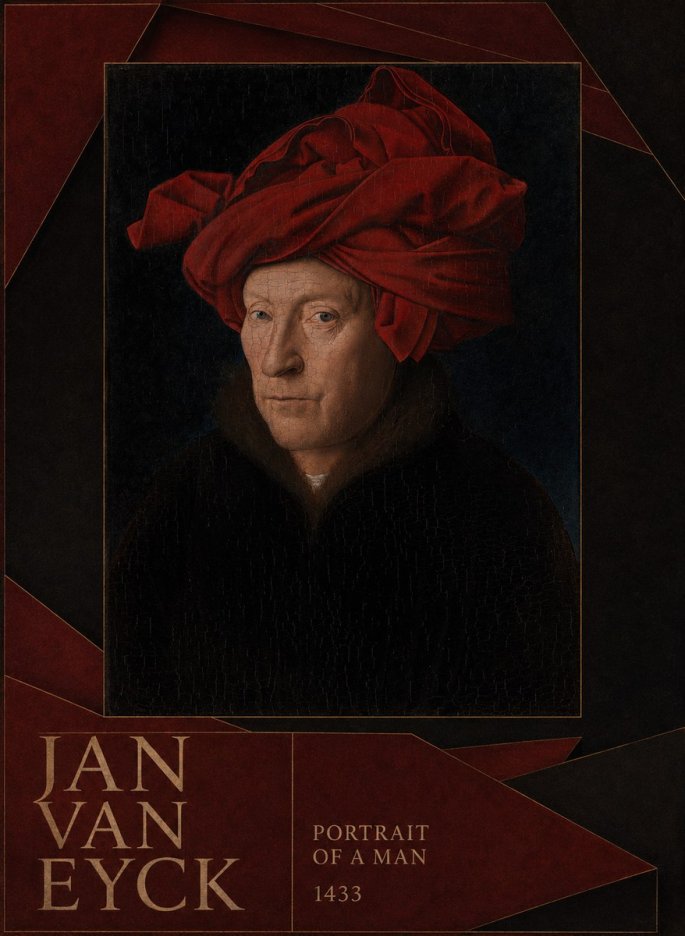 Jan van Eyck Portrait of a Man IV No6 - Affiche