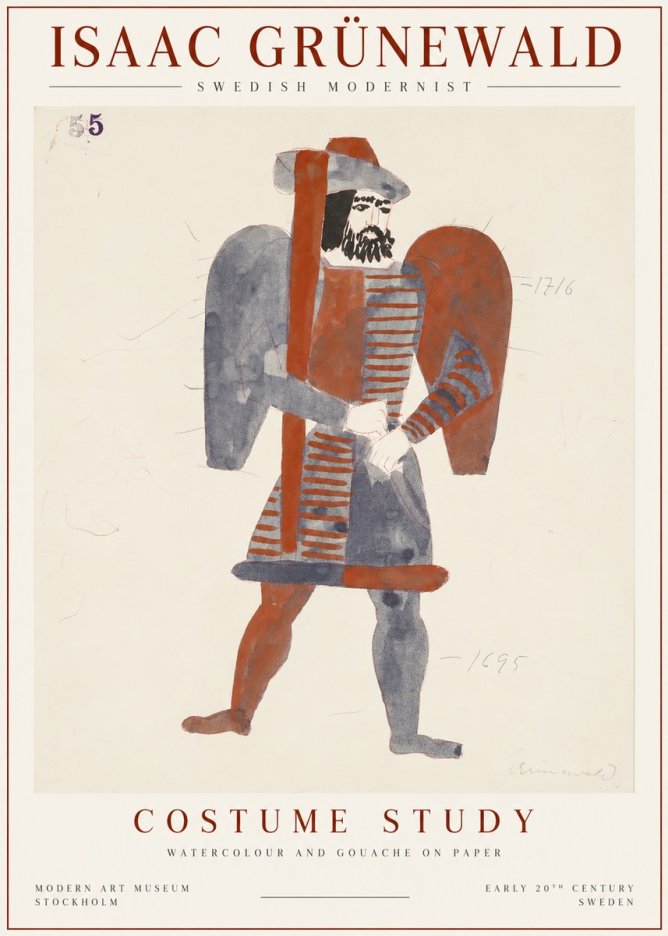Isaac Grünewald Costume Study VII No1 - Affiche