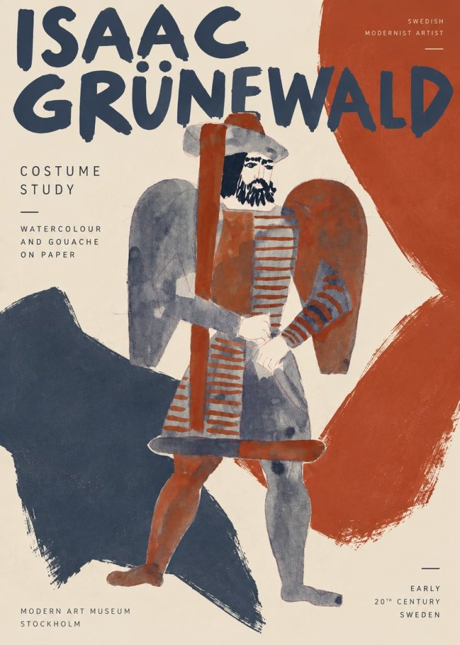 Isaac Grünewald Costume Study VII No3 - Affiche