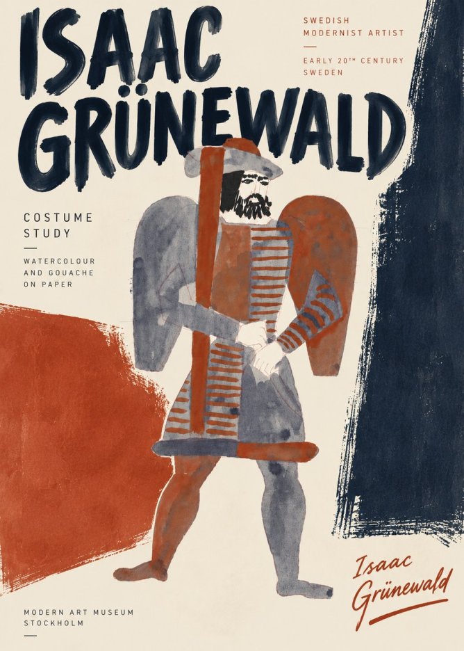 Isaac Grünewald Costume Study VII No5 - Affiche