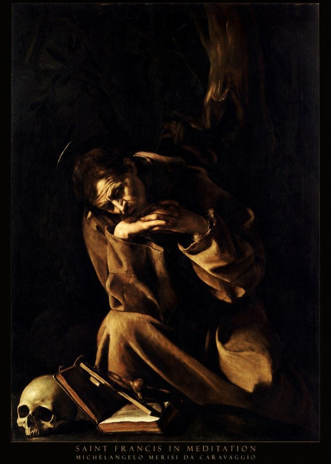 Michelangelo Merisi da Caravaggio Saint Francis in Meditation II No4 - Affiche