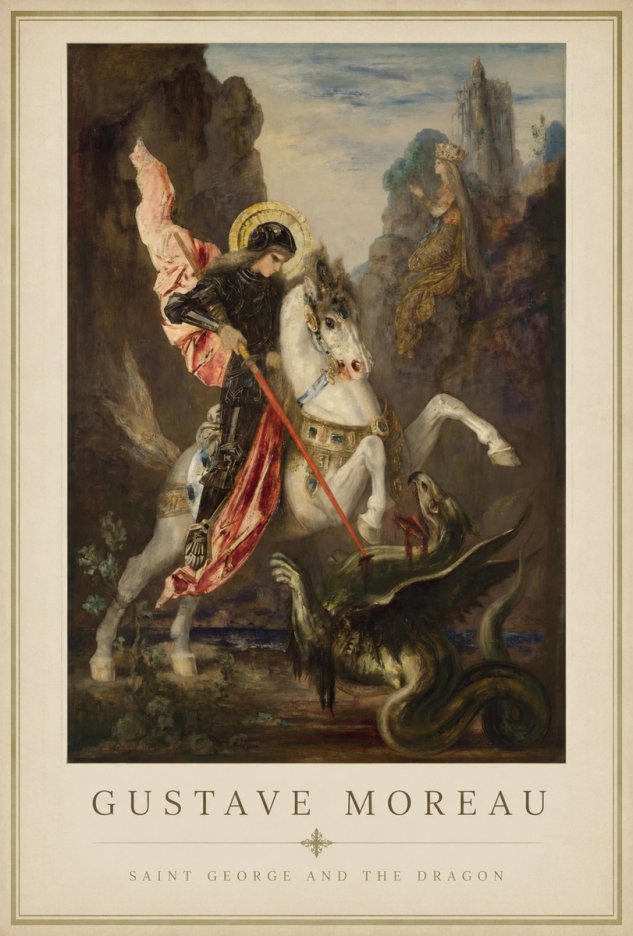Gustave Moreau Saint George and the Dragon No1 - Affiche