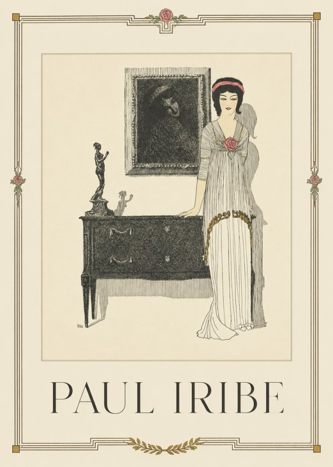 Paul Iribe Elegant Figure in Art Deco Interior No1 - Affiche