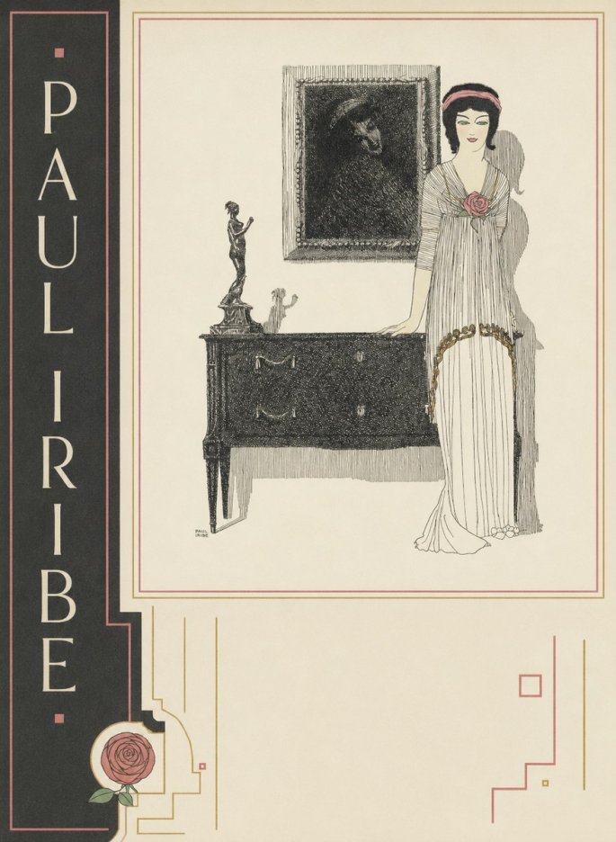 Paul Iribe Elegant Figure in Art Deco Interior No2 - Affiche