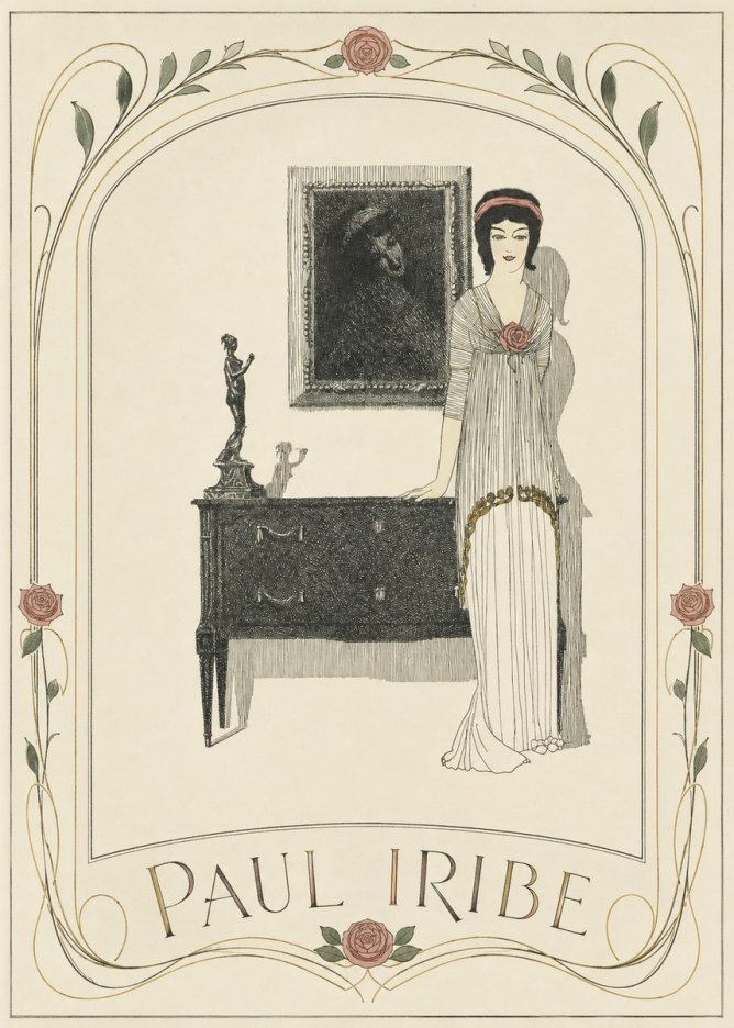 Paul Iribe Elegant Figure in Art Deco Interior No3 - Affiche