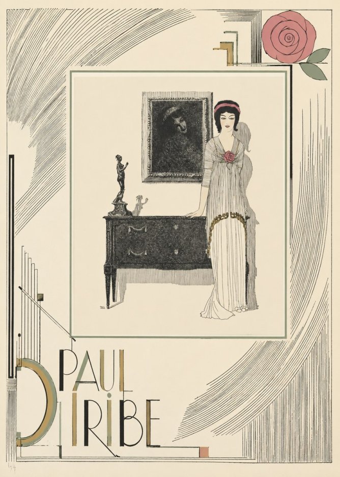 Paul Iribe Elegant Figure in Art Deco Interior No6 - Affiche