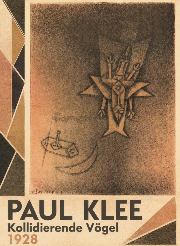 Paul Klee Kollidierende Vögel No4 - Affiche