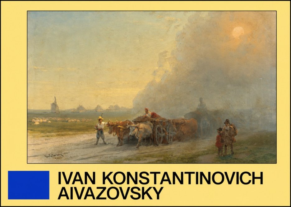 Ivan Konstantinovich Aivazovsky Landscape with Oxen No4 - Affiche