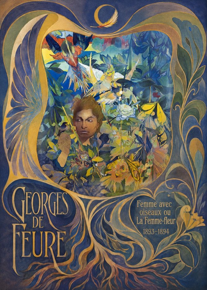 Georges de Feure Femme Avec Oiseaux Ou La Femme-fleur No6 - Affiche