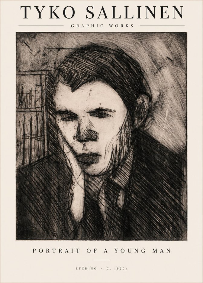 Tyko Sallinen Portrait of a Young Man No1 - Affiche
