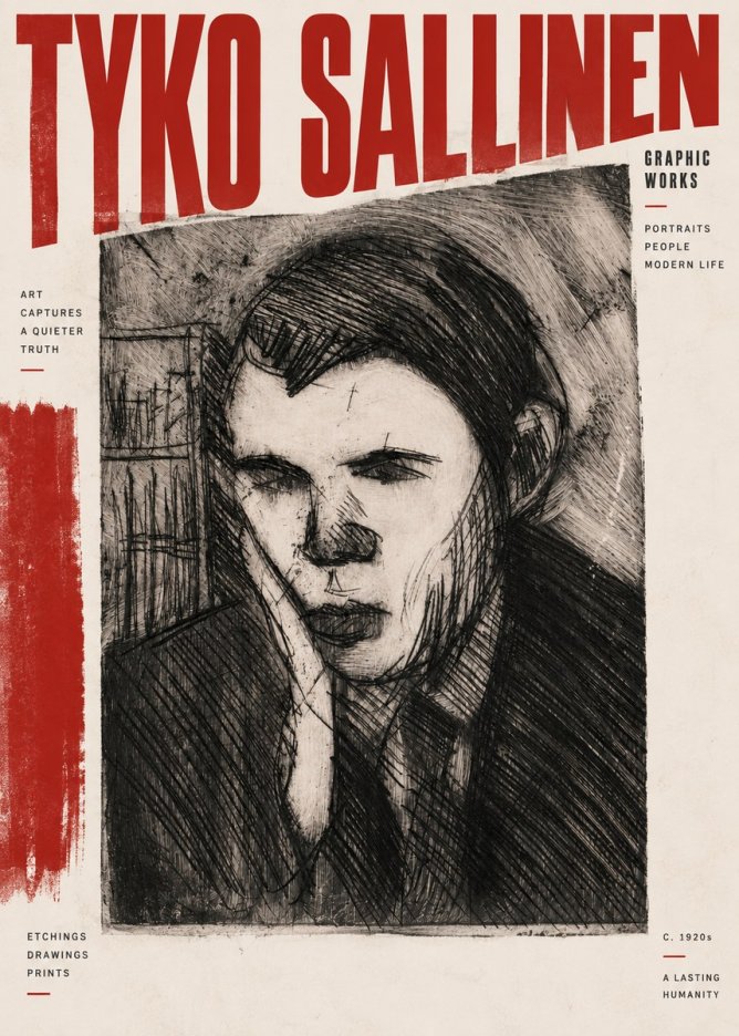 Tyko Sallinen Portrait of a Young Man No2 - Affiche