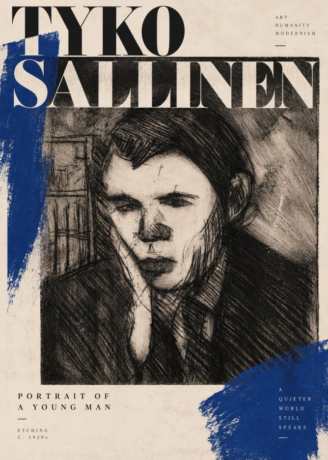 Tyko Sallinen Portrait of a Young Man No4 - Affiche