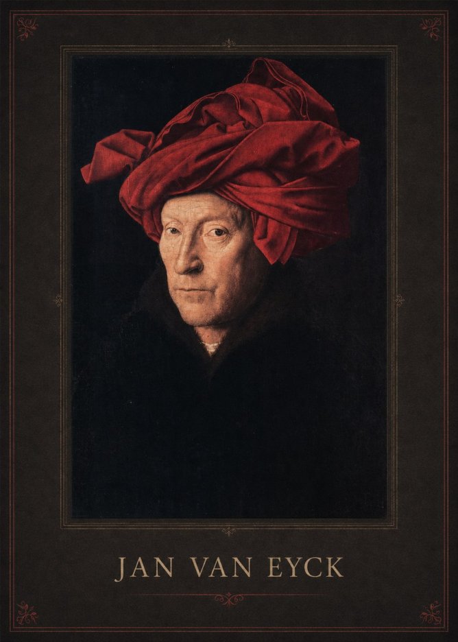 Jan van Eyck Portrait of a Man in a Turban No1 - Affiche